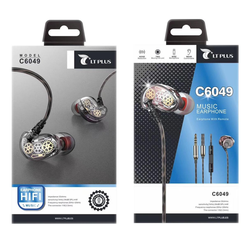LT PLUS C6049 AURICULARES DE MÚSICA HIFI 3.5MM CONTROL REMOTO LT PLUS C6049 AURICULARES DE MÚSICA HIFI 3.5MM CONTROL REMOTO