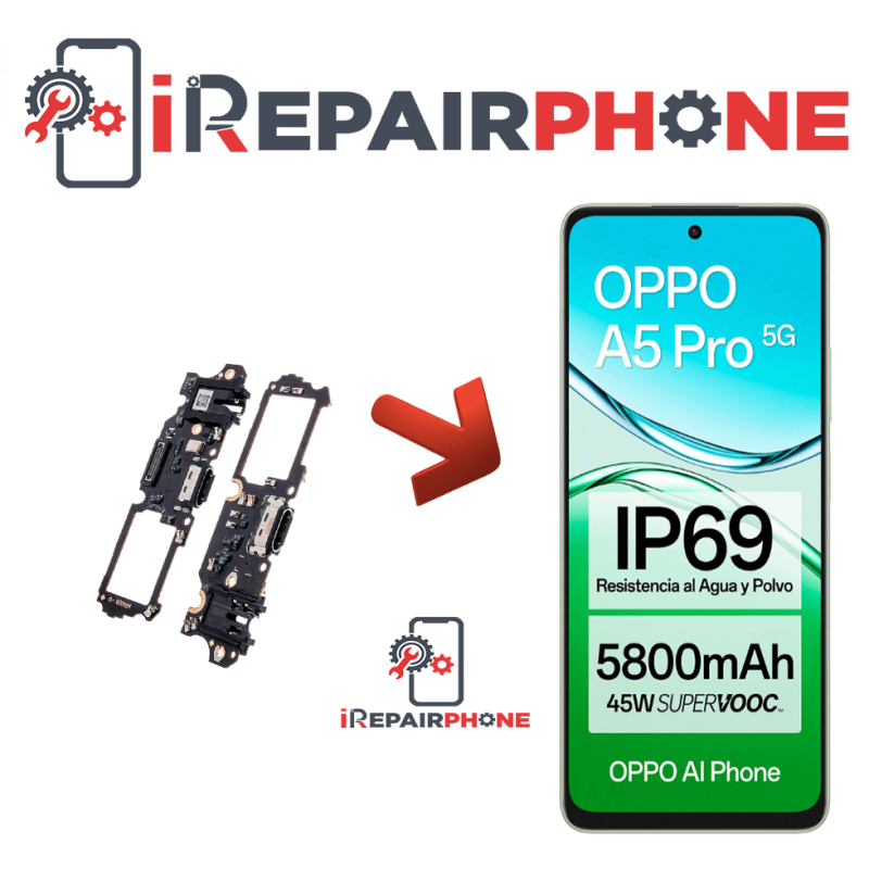 Cambiar Conector de Carga Oppo A5 Pro 5G Cambiar Conector de Carga Oppo A5 Pro 5G