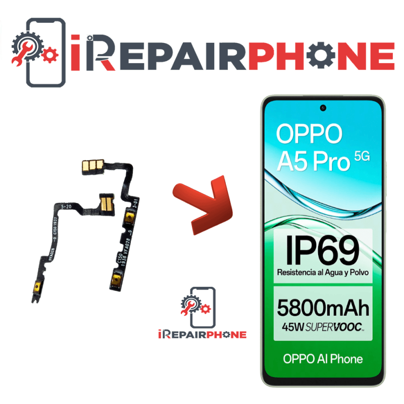 Cambiar Botones de Volumen y Silencio Oppo A5 Pro 5G Cambiar Botones de Volumen y Silencio Oppo A5 Pro 5G